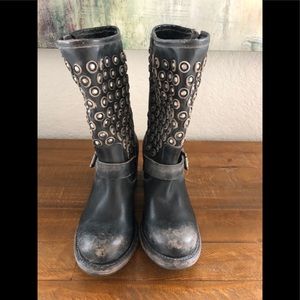 Frye black leather boots